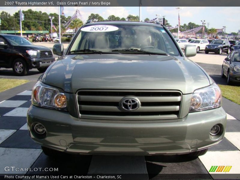 Oasis Green Pearl / Ivory Beige 2007 Toyota Highlander V6