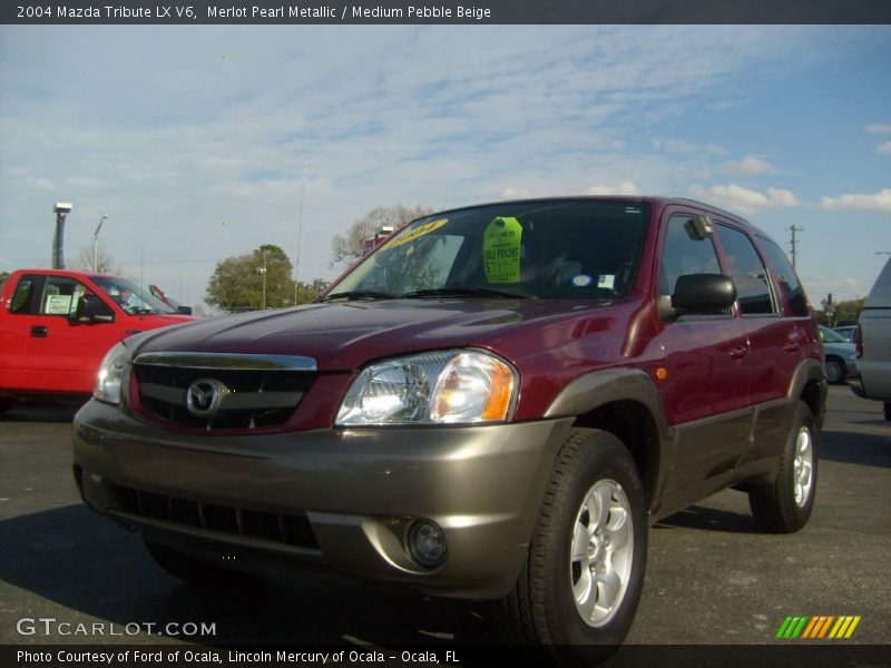 Merlot Pearl Metallic / Medium Pebble Beige 2004 Mazda Tribute LX V6