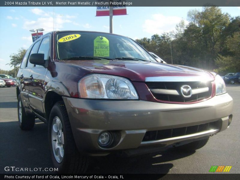 Merlot Pearl Metallic / Medium Pebble Beige 2004 Mazda Tribute LX V6