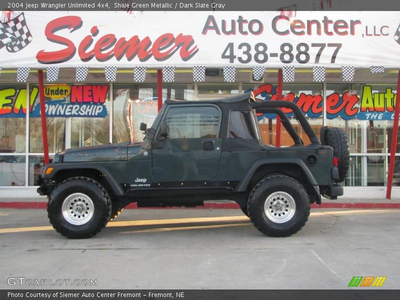 Shale Green Metallic / Dark Slate Gray 2004 Jeep Wrangler Unlimited 4x4