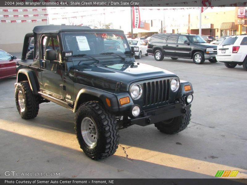 Shale Green Metallic / Dark Slate Gray 2004 Jeep Wrangler Unlimited 4x4