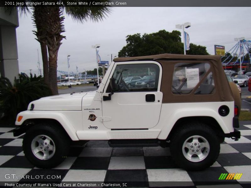 Stone White / Camel/Dark Green 2001 Jeep Wrangler Sahara 4x4