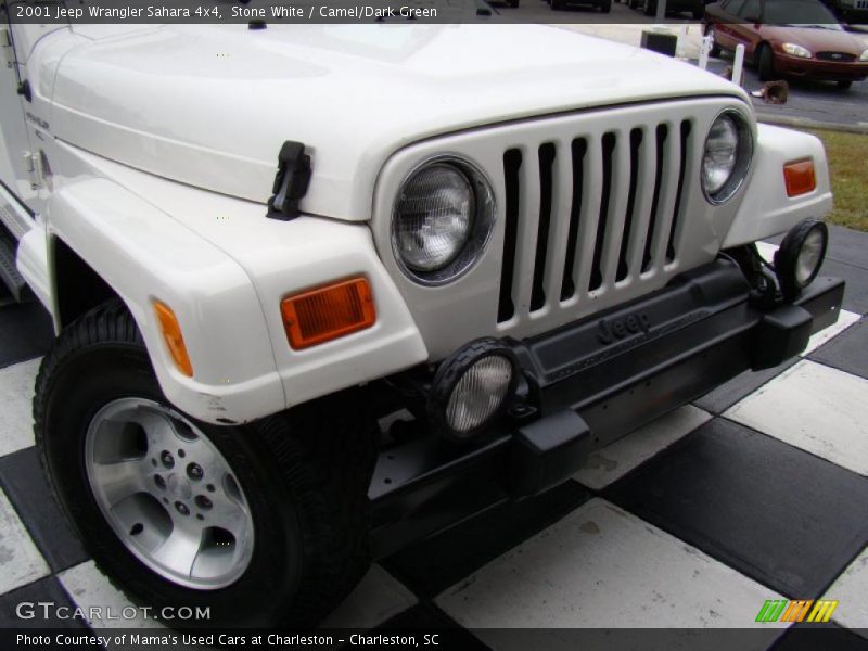 Stone White / Camel/Dark Green 2001 Jeep Wrangler Sahara 4x4