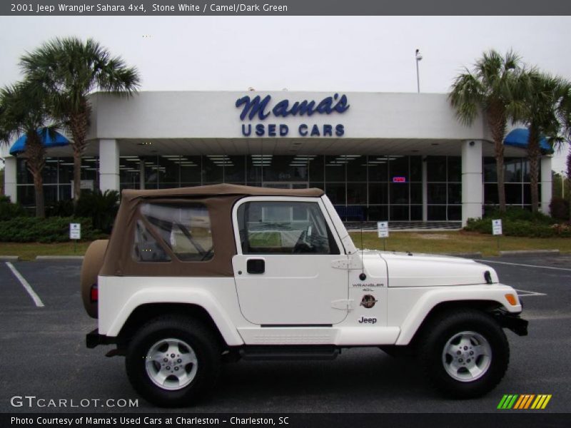 Stone White / Camel/Dark Green 2001 Jeep Wrangler Sahara 4x4
