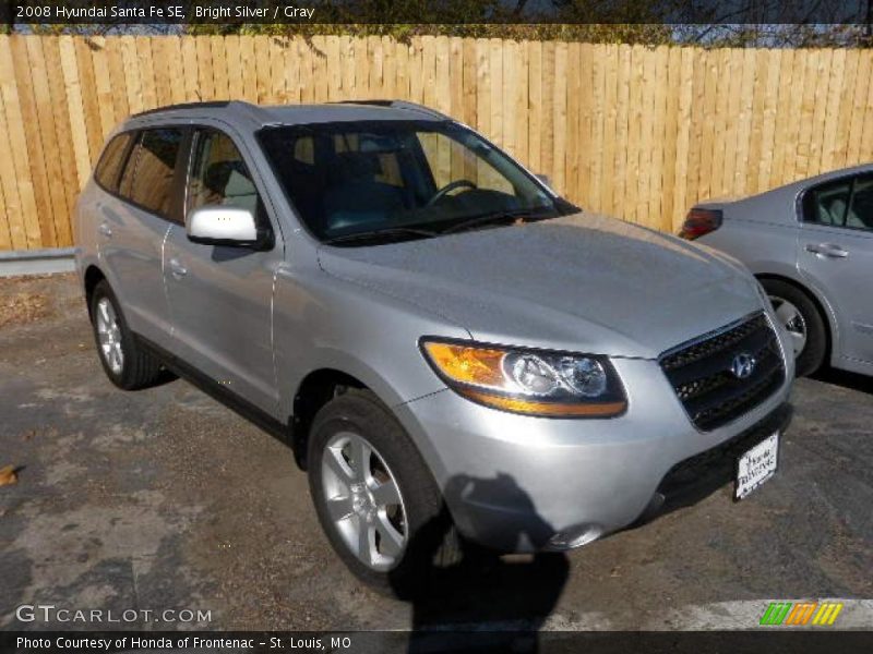 Bright Silver / Gray 2008 Hyundai Santa Fe SE