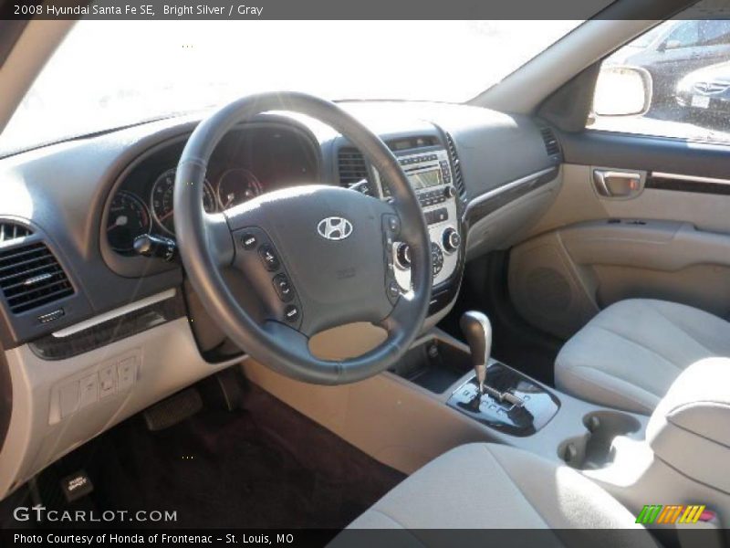 Bright Silver / Gray 2008 Hyundai Santa Fe SE
