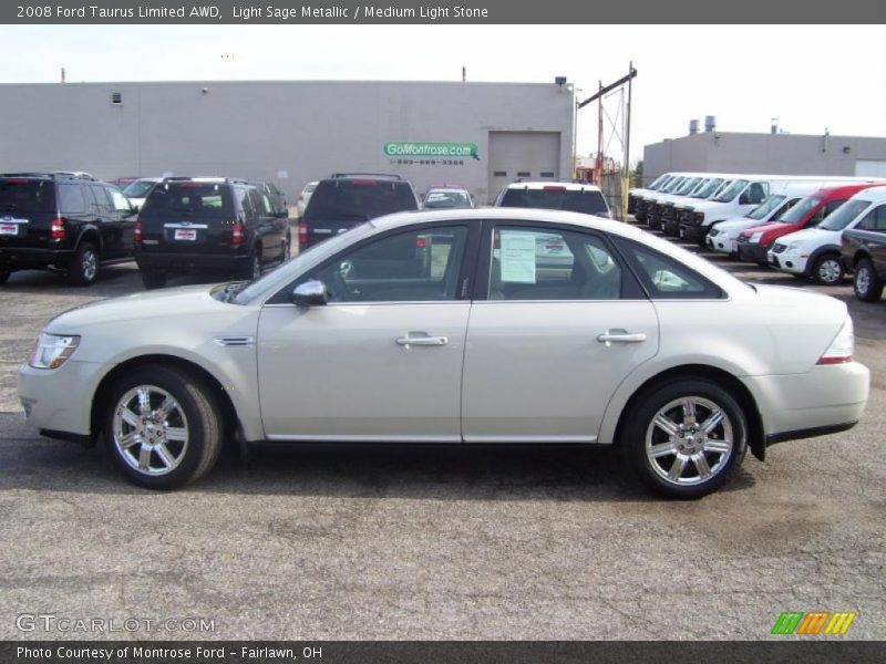 Light Sage Metallic / Medium Light Stone 2008 Ford Taurus Limited AWD
