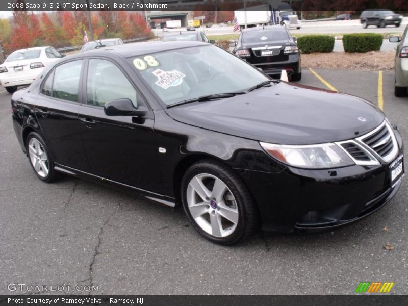 Black / Parchment 2008 Saab 9-3 2.0T Sport Sedan