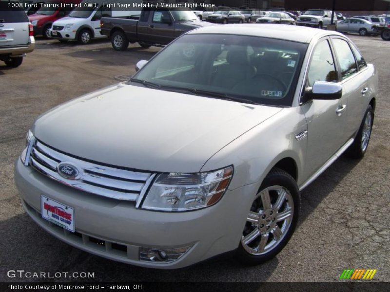 Light Sage Metallic / Medium Light Stone 2008 Ford Taurus Limited AWD