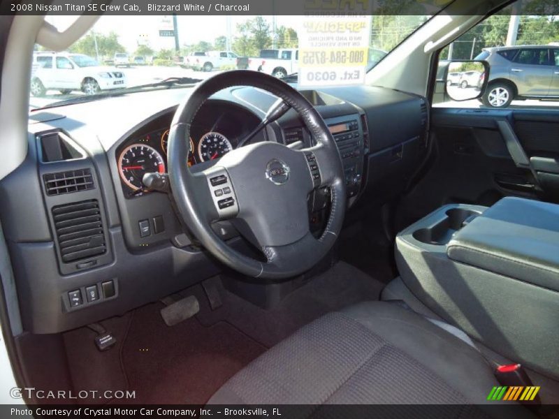 Blizzard White / Charcoal 2008 Nissan Titan SE Crew Cab