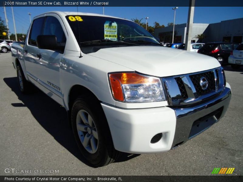 Blizzard White / Charcoal 2008 Nissan Titan SE Crew Cab