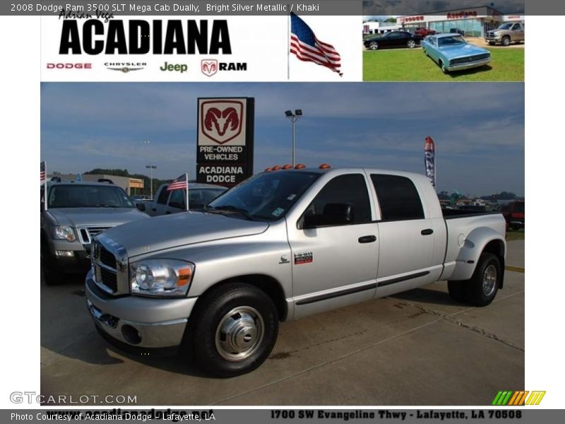 Bright Silver Metallic / Khaki 2008 Dodge Ram 3500 SLT Mega Cab Dually