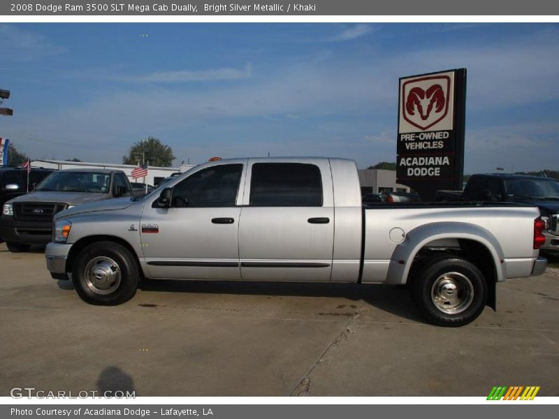 Bright Silver Metallic / Khaki 2008 Dodge Ram 3500 SLT Mega Cab Dually