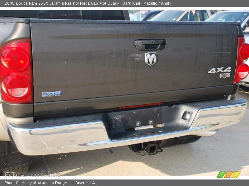 Dark Khaki Metallic / Khaki 2008 Dodge Ram 3500 Laramie Resistol Mega Cab 4x4 Dually