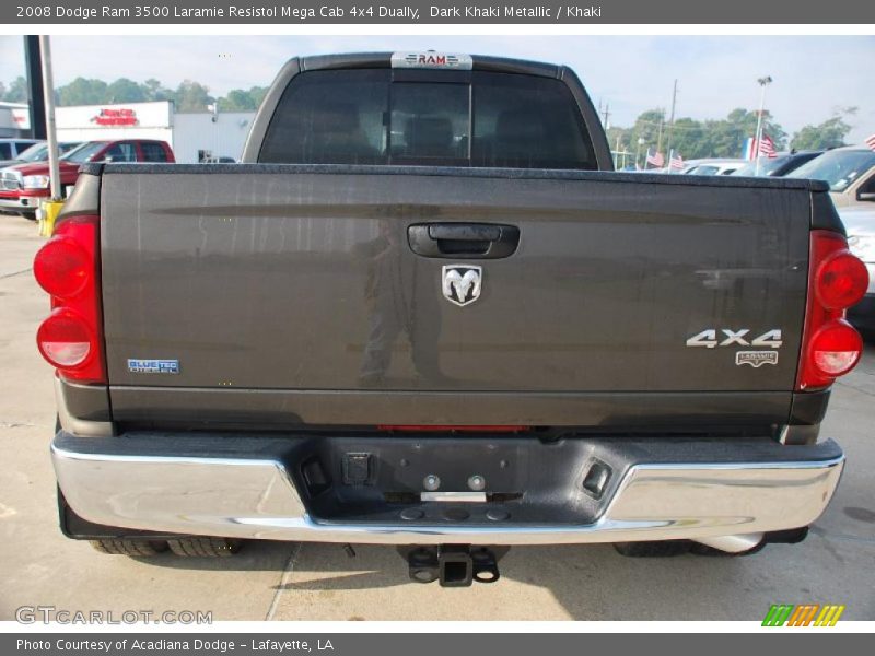 Dark Khaki Metallic / Khaki 2008 Dodge Ram 3500 Laramie Resistol Mega Cab 4x4 Dually