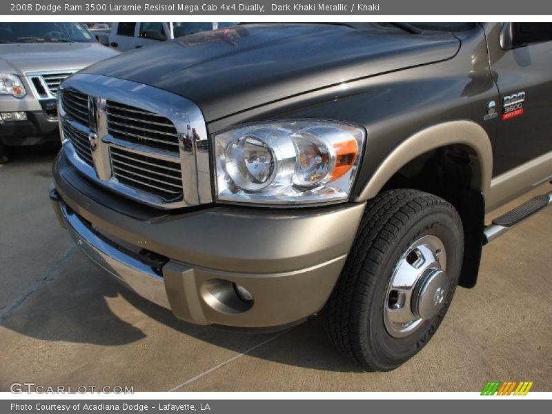 Dark Khaki Metallic / Khaki 2008 Dodge Ram 3500 Laramie Resistol Mega Cab 4x4 Dually