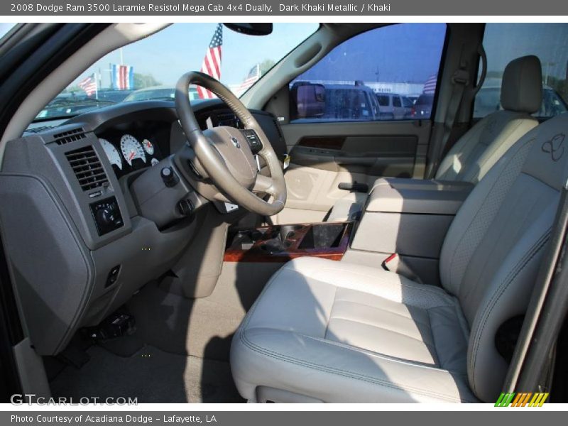 Dark Khaki Metallic / Khaki 2008 Dodge Ram 3500 Laramie Resistol Mega Cab 4x4 Dually