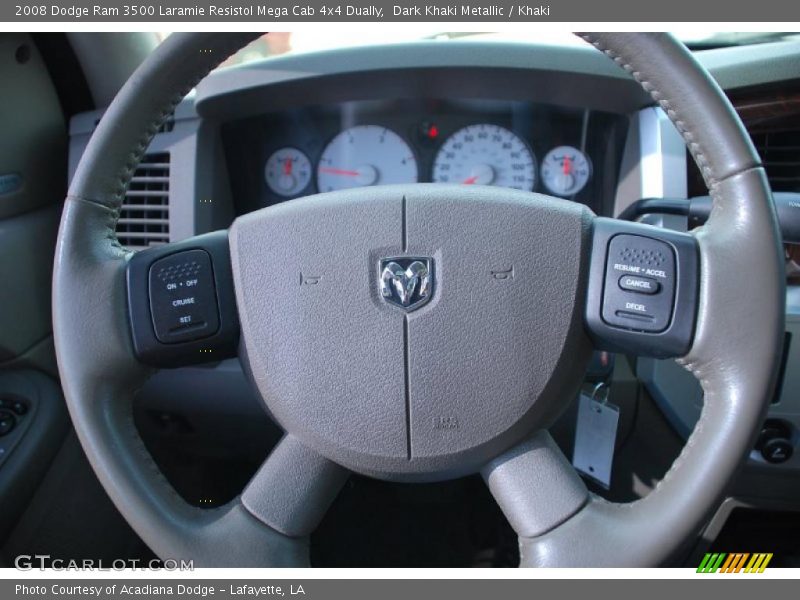 Dark Khaki Metallic / Khaki 2008 Dodge Ram 3500 Laramie Resistol Mega Cab 4x4 Dually