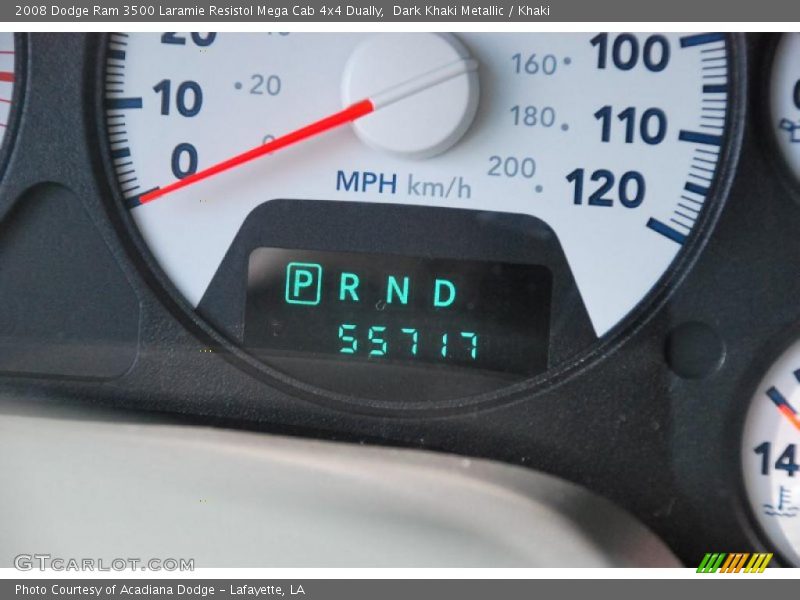 Dark Khaki Metallic / Khaki 2008 Dodge Ram 3500 Laramie Resistol Mega Cab 4x4 Dually