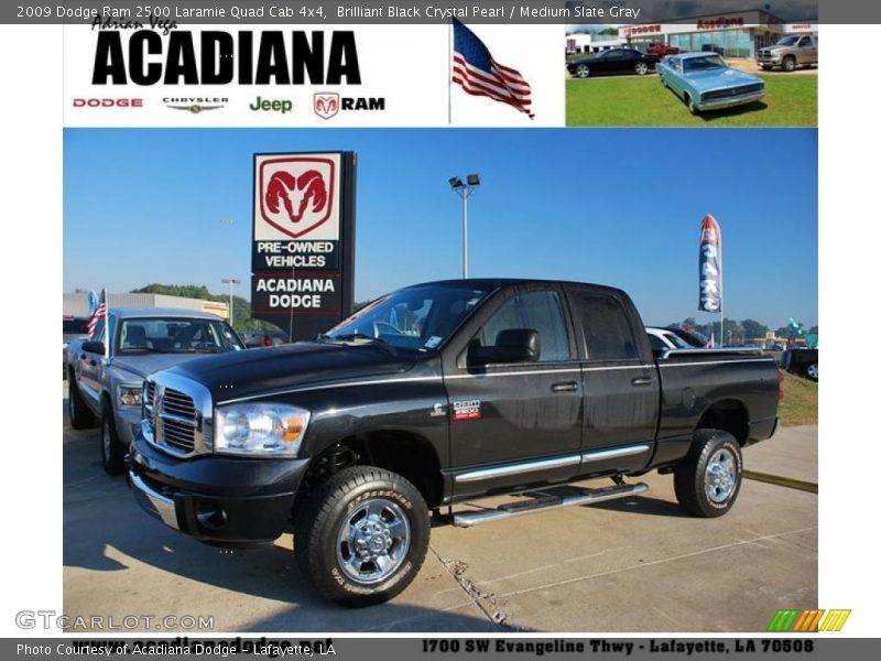 Brilliant Black Crystal Pearl / Medium Slate Gray 2009 Dodge Ram 2500 Laramie Quad Cab 4x4