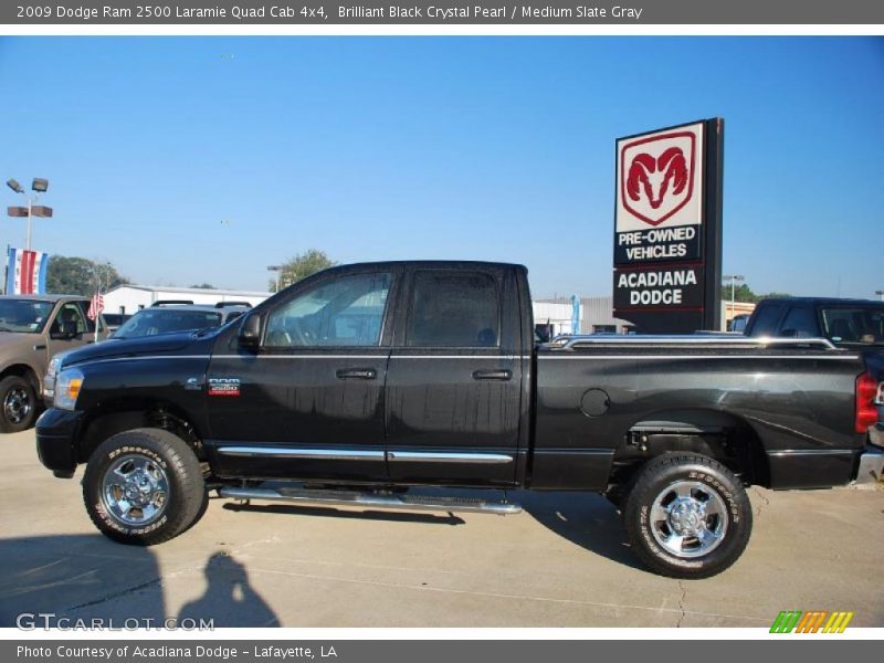 Brilliant Black Crystal Pearl / Medium Slate Gray 2009 Dodge Ram 2500 Laramie Quad Cab 4x4