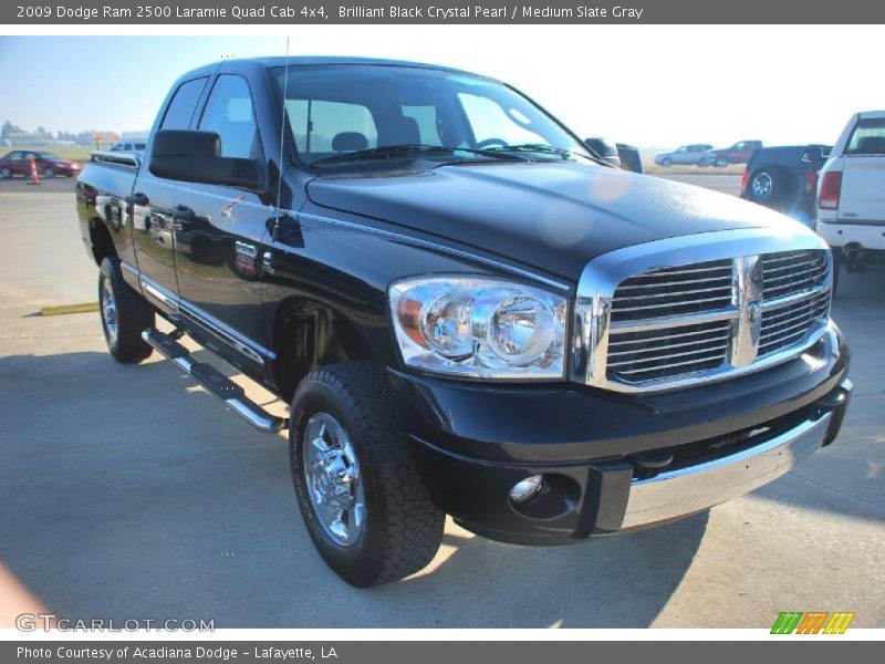 Brilliant Black Crystal Pearl / Medium Slate Gray 2009 Dodge Ram 2500 Laramie Quad Cab 4x4