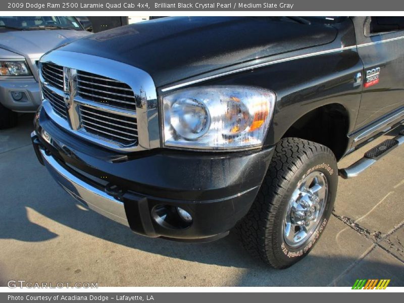 Brilliant Black Crystal Pearl / Medium Slate Gray 2009 Dodge Ram 2500 Laramie Quad Cab 4x4