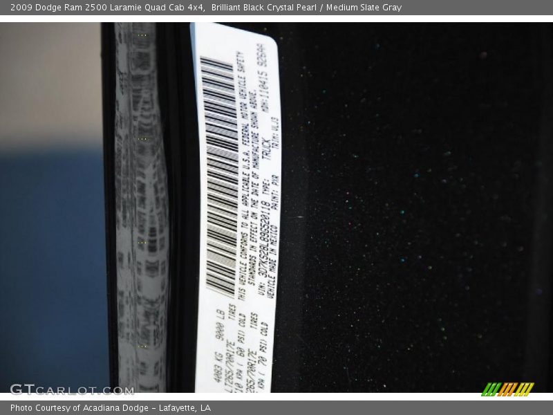 Brilliant Black Crystal Pearl / Medium Slate Gray 2009 Dodge Ram 2500 Laramie Quad Cab 4x4