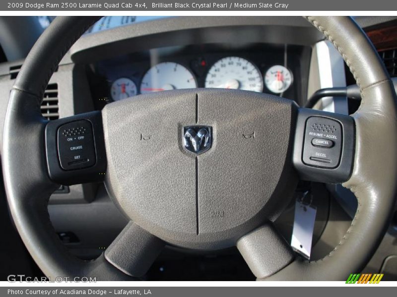 Brilliant Black Crystal Pearl / Medium Slate Gray 2009 Dodge Ram 2500 Laramie Quad Cab 4x4