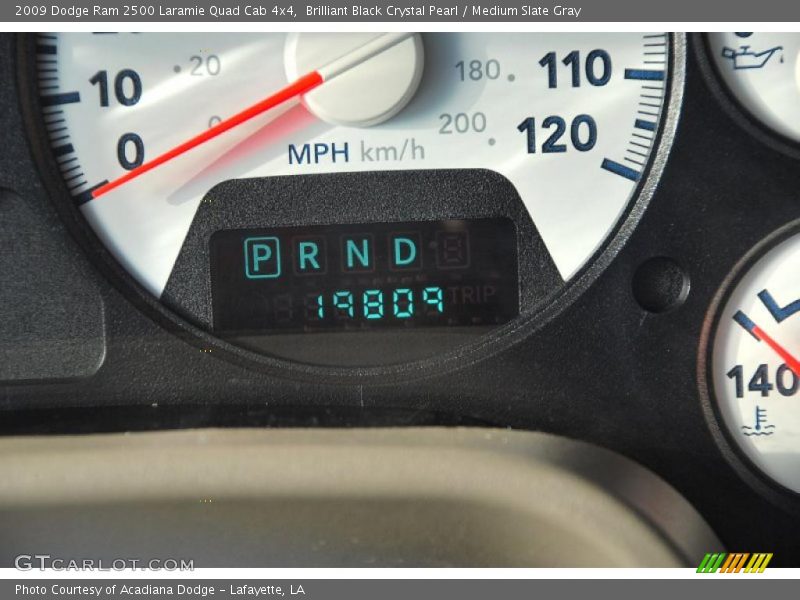 Brilliant Black Crystal Pearl / Medium Slate Gray 2009 Dodge Ram 2500 Laramie Quad Cab 4x4