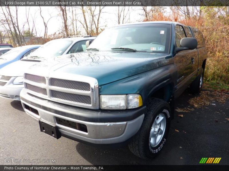 Emerald Green Pearl / Mist Gray 1999 Dodge Ram 1500 SLT Extended Cab 4x4