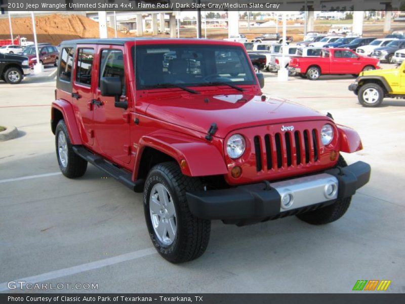 Flame Red / Dark Slate Gray/Medium Slate Gray 2010 Jeep Wrangler Unlimited Sahara 4x4