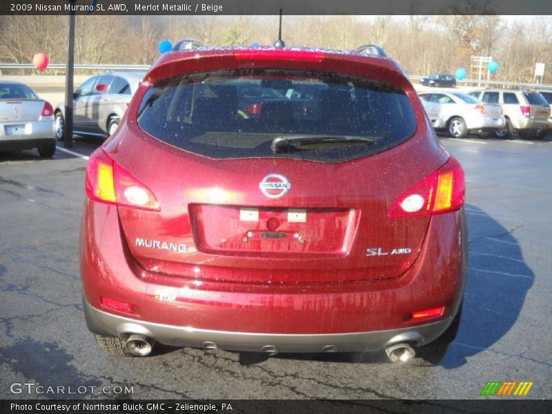 Merlot Metallic / Beige 2009 Nissan Murano SL AWD