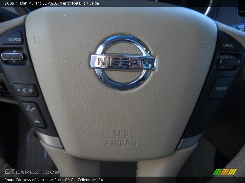 Merlot Metallic / Beige 2009 Nissan Murano SL AWD