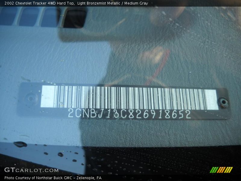 Light Bronzemist Metallic / Medium Gray 2002 Chevrolet Tracker 4WD Hard Top