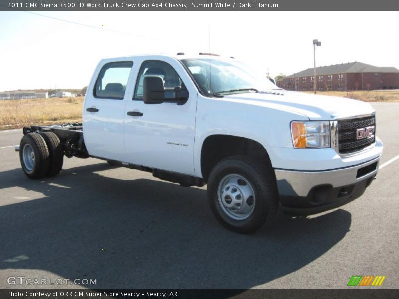 Summit White / Dark Titanium 2011 GMC Sierra 3500HD Work Truck Crew Cab 4x4 Chassis