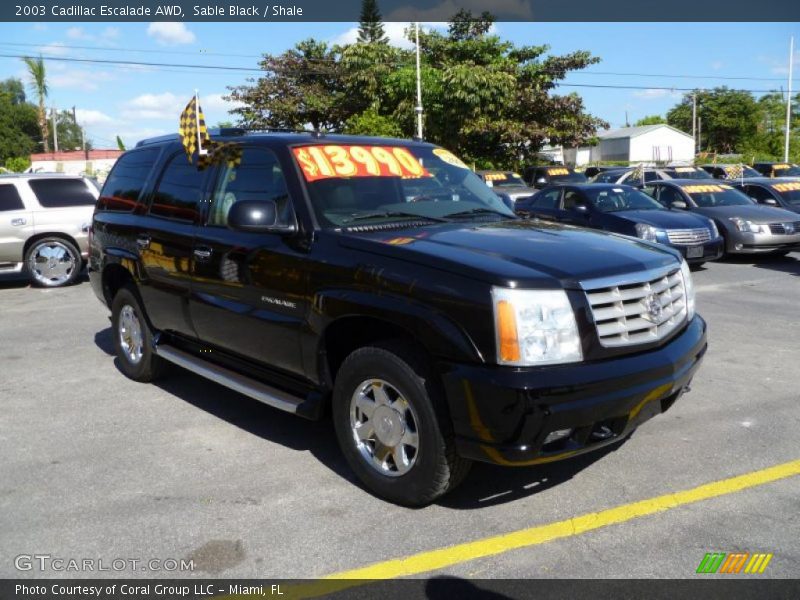 Sable Black / Shale 2003 Cadillac Escalade AWD