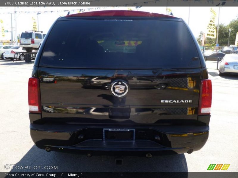Sable Black / Shale 2003 Cadillac Escalade AWD
