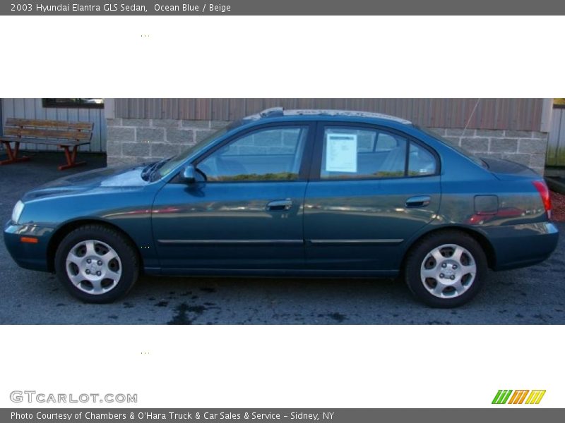 Ocean Blue / Beige 2003 Hyundai Elantra GLS Sedan