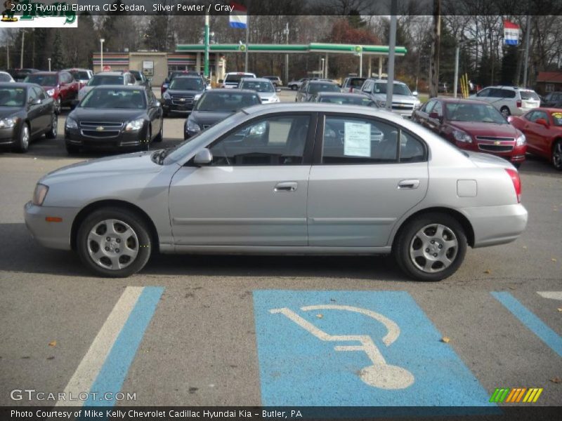 Silver Pewter / Gray 2003 Hyundai Elantra GLS Sedan