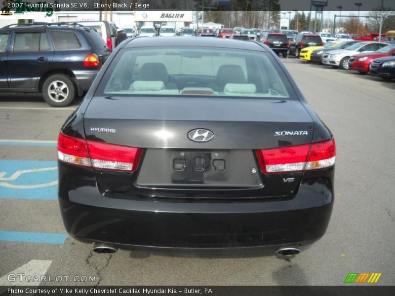 Ebony Black / Beige 2007 Hyundai Sonata SE V6