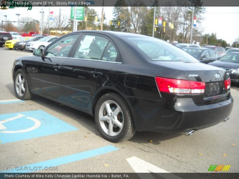 Ebony Black / Beige 2007 Hyundai Sonata SE V6