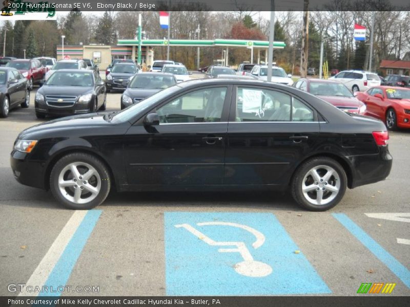 Ebony Black / Beige 2007 Hyundai Sonata SE V6
