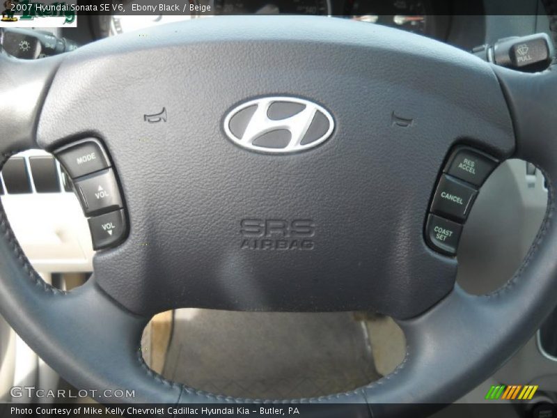 Ebony Black / Beige 2007 Hyundai Sonata SE V6