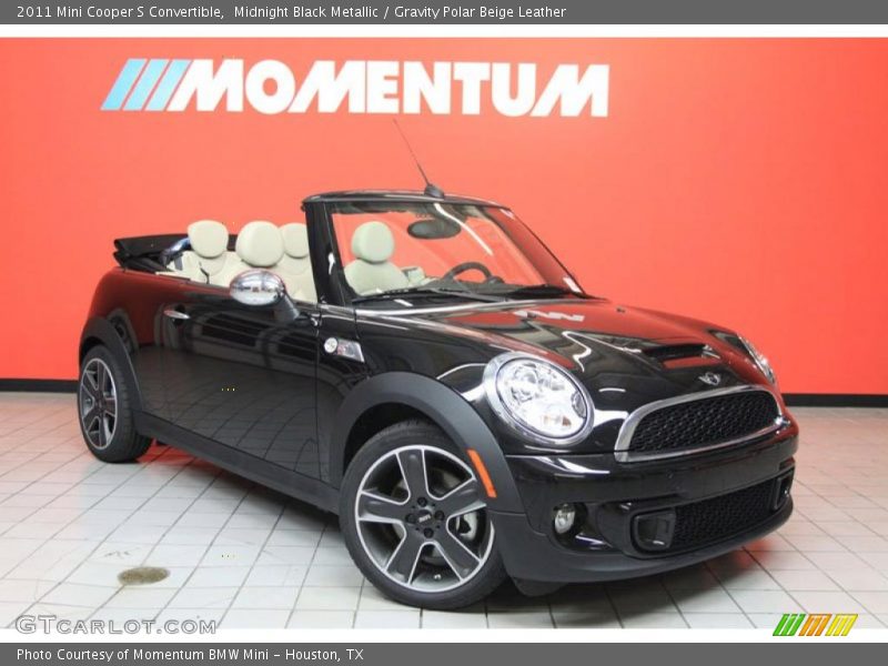 Midnight Black Metallic / Gravity Polar Beige Leather 2011 Mini Cooper S Convertible