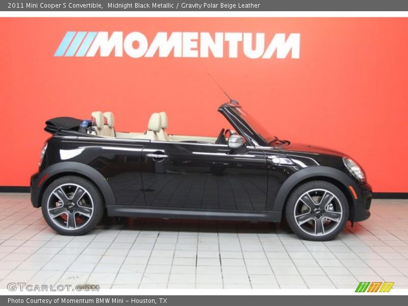 Midnight Black Metallic / Gravity Polar Beige Leather 2011 Mini Cooper S Convertible