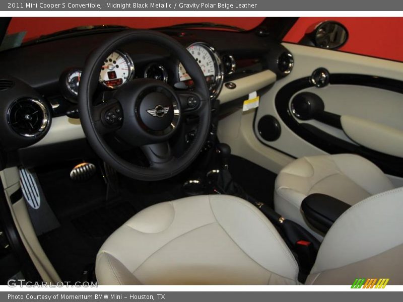 Midnight Black Metallic / Gravity Polar Beige Leather 2011 Mini Cooper S Convertible