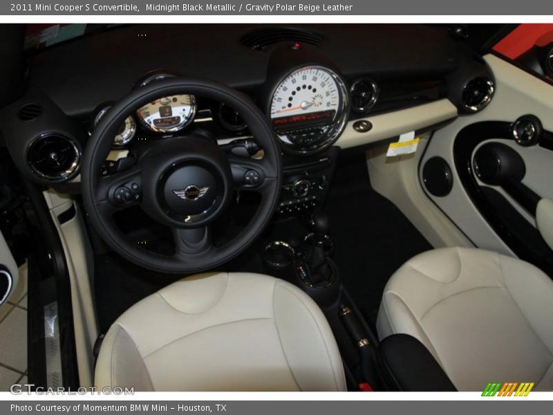 Midnight Black Metallic / Gravity Polar Beige Leather 2011 Mini Cooper S Convertible