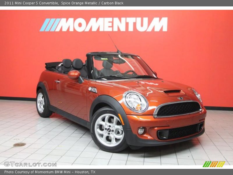 Spice Orange Metallic / Carbon Black 2011 Mini Cooper S Convertible