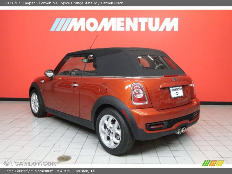 Spice Orange Metallic / Carbon Black 2011 Mini Cooper S Convertible